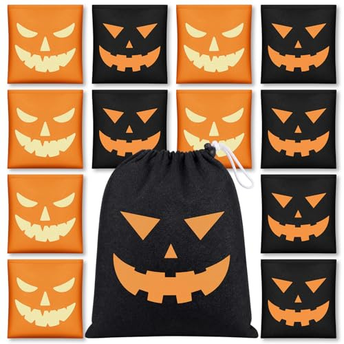 Civaner 12 Pcs Halloween Bean Bags for Tossing Bean Bags Outdoor Toss Gaming Canvas Beanbag Throwing Games for Halloween Party Supplies