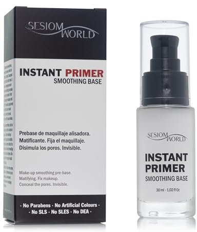 Sesiomworld Prebase de Maquillaje Alisadora Instant Primer Translúcida sin Parabenos, 30 ml 140 g