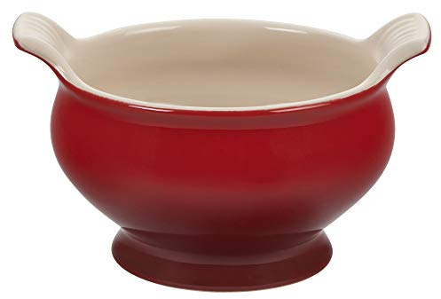 Le Creuset Stoneware Heritage Soup Bowl, 20 oz, Cerise