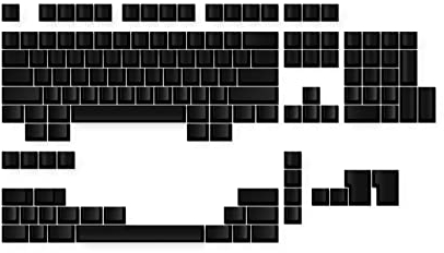 Ranked Leeres Premium-Tastenkappen-Set | 1,4 mm Dickes PBT | Cherry-Profil für Mechanische Tastatur (Schwarz, 139 Tasten)