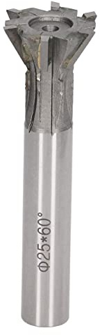 25mm Dovetail Milling Cutter, 6 Flute Carbide End Mill, 60 Degree Straight Shank for Ferrous and Nonferrous Metals