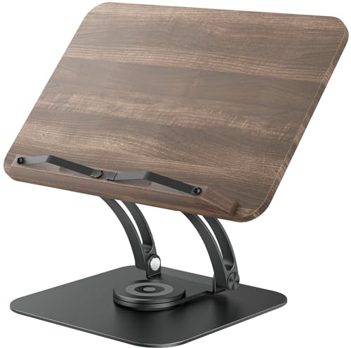 Tounee Soporte de Libro para Lectura con base giratoria de 360°, Elige para los lectores-Negro