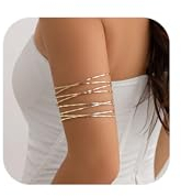 FloralGrace 2 Stück Oberarmreif Gold Armreif Gold Damen Boho Oberarmmanschette Oberarm Wickelarmband Punk Minimalistisches Offen Verstellbar Zarter Geschichteter