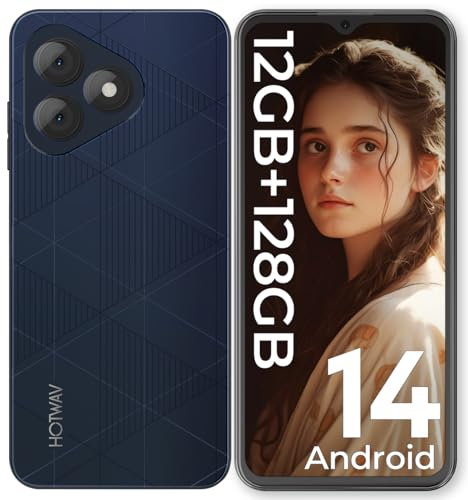 HOTWAV Note 15 Pro Android 14 Teléfono Móvil, 12GB RAM+128GB ROM/1TB TF, Batería 5160mAh Moviles Libres 6,6 Pulgadas HD+,13MP+5MP Octa Core Smartphone 2024 Dual 4G SIM/Face ID/Fingerprint/OTG/GPS/BT5