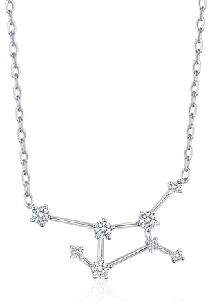 Philip Jones Jungfrun stjärntecken stjärntecken stjärntecken halsband med zirkondia® kristaller, Kristall, Zircondia® kristall