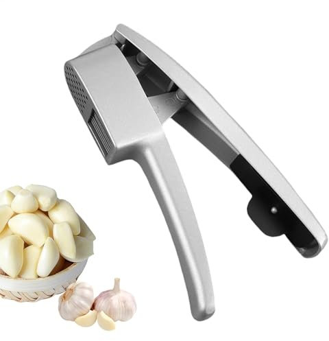 Ajo - Prensa de Ajo Manual De Acero Inoxidable, Herramienta 2 En 1 | Rebanadora Y Ajo Trituradora, Accesorio De Cocina Ergonómica, Prensa Profesional Para Cocineros Para Hogar Y Restaurante