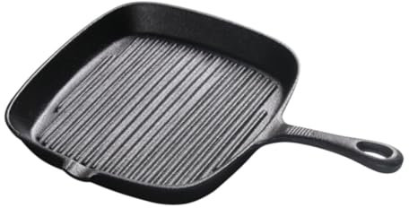 Prettiee Sartén de Hierro para bistec, sartén para bistec, sartén para Parrilla, sartén Cuadrada Antiadherente, Plancha