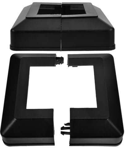 HOMSFOU Tapas Para Postes De Terraza y Barandilla Divididas De Plástico, Cubiertas Decorativas Cuadradas 60x60 Mm, Faldón Para Postes Exteriores, Juego De 2 Piezas