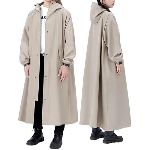 YYKSYDPT Veste de pluie longue, imperméable, respirante avec manches et capuche réfléchissante, manteau de pluie pour vélo pour homme et femme