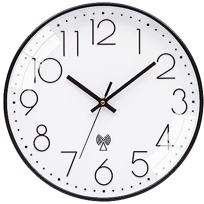 VIVILINEN Wanduhr Funk Geräuschlos Wanduhr Ohne Tickgeräusche Modern Funkwanduhr Lautlos Funkuhr Wand Nicht Tickend für Wohnzimmer Schlafzimmer Büro Küche 25cm