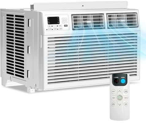 Electactic 8000 Btu Window Air Conditioner,AC Window Unit Up to 350 Sq.Ft,24H Timer,Remote Control,Easy Install,Air Conditioner for Bedroom,Living Room,Office