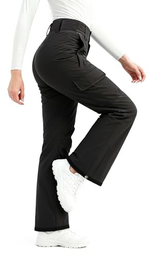 wantdo Women's Outdoor Winproof Windproof Hiking Snow Ski Insulated Pants black Large