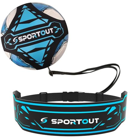 Sportout Football Kick/Ballon Football Ceinture D'entraînement, Ballon de Foot Entrainement avec Élastique Ceinture Ajustable Kicking Pratique pour Jeux Exterieur et Adulte Entraineur