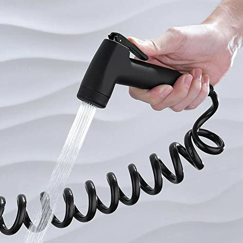 VOW® rostfritt stål bidé kran spruta komplett set toalett sprutpistol badrum handhållen muslimsk duschABS bidé bärbar hygien duschpistol (svart)