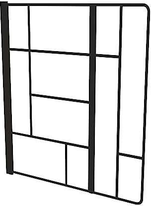 ONDÉE, Pare baignoire FABRILIA, Motif industriel cadriage irrégulier noir mat, 120x140cm, Epaisseur 5mm, Traitement anticalcaire, Profilé ajustable noir mat (-2cm), Verre trempé