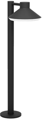 Eglo Ninnarella - Lampada da terra a LED da giardino per esterni, lanterna per esterni, luce per vialetto in metallo nero e plastica bianca, lampadina GU10, luce bianca calda, IP44