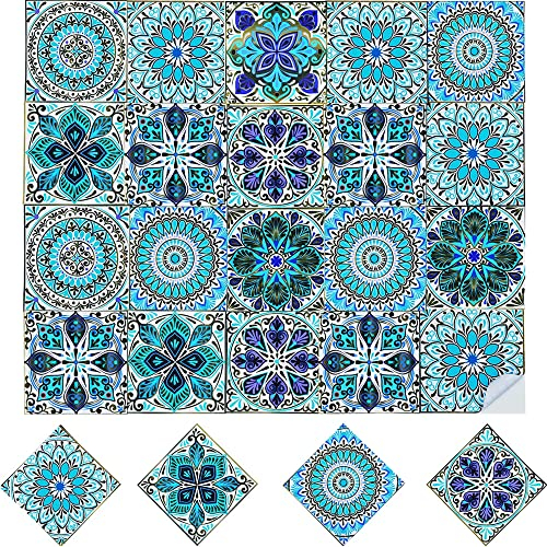 20 Piezas Azulejos Bricolaje Pegatinas, Retro Decorativo Pegatinas De Baldosas, Mosaico Pegatinas De Baldosas, Autoadhesivo Pegatinas De Baldosas para baños de muebles, fácil de fregar