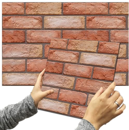 szdianhai 3D Self-Adhesive Wall Panels for Living Room & Bedroom Waterproof PVC Wallpaper Made of PE Foam, Pack of 10 (30 x 30 cm) Wall Decoration