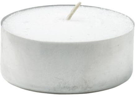 Wertpack Teelichte Maxi Aluminium und Wachs weiß/silber 60 mm Durchmesser, 20 Stück