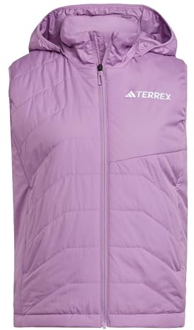 adidas Mujer Terrex Multi CLIMAWARM Insulated Hooded Vest, preloved purple, XS