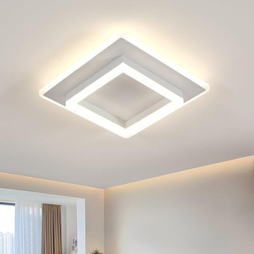 DELIPOP Plafon LED Techo Moderno 30W, Lamparas de Techo Salon Cuadrado Luz Natural 4500K, Luz de Techo Acrílico Blanco para Cocina, Dormitorio, Balcón, Pasillo, Comedor