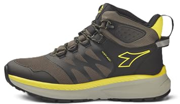 Utility Diadora | Freedom Mid O6 SR - Scarpe da Lavoro Uomo - Prive di Puntale e Inserto antiperforazione - Colore Brown Gray/Yellow Utility - Taglia 43