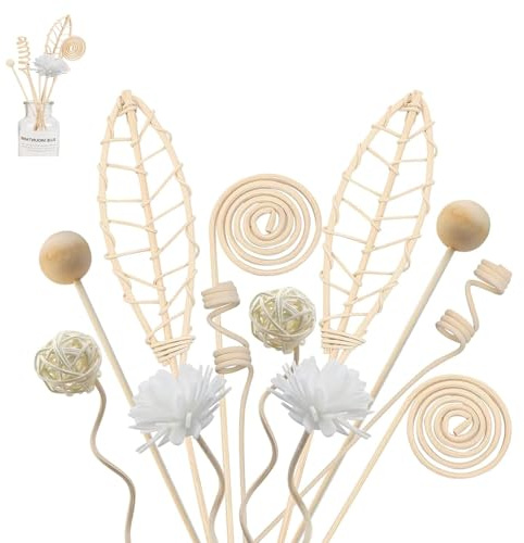 SIXHAOBU 30 Pcs Diffuser Sticks, Rattan Wood Diffuser Sticks, Natural Rattan Sticks for Aroma Diffuser, Keep Fragrance Scent for Home,Bedroom, Office, Decor