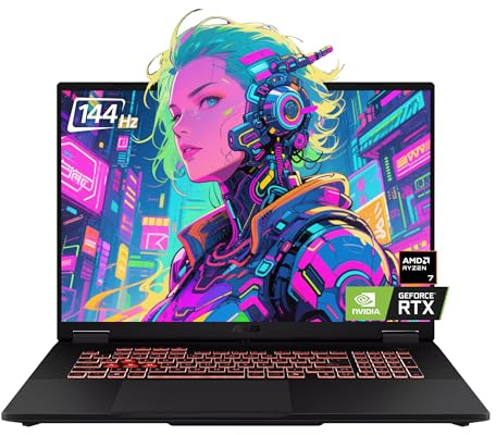 ASUS TUF A18 Gaming Laptop, 18 FHD+ 144Hz Display, AMD Ryzen 7 260(>i7-14650HX), NVIDIA GeForce RTX 5060, 32GB D5 RAM, 1TB SSD, Backlit Keyboard, Wi-Fi 6E, FHD Camera, Win 11 Pro, w/BWE Accessories