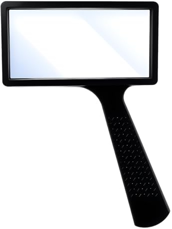 Grande loupe de poche, loupe à main avec grossissement 10X, loupe en verre véritable rectangulaire, antidérapante, pour la lecture de livres, journaux, cartes, observation d'insectes, loisirs, bijoux