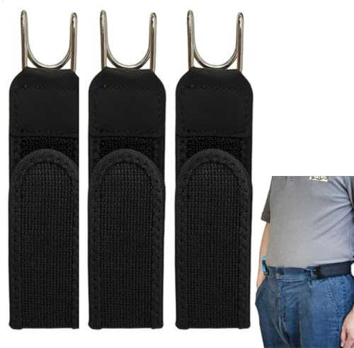 Pasbuteiy 3 Piezas Gancho Metálico Cinturón Elástico, Cinturones Sin Hebilla, Cinturón Unisex Sin Hebilla, Para Hombre, Trabajo, Ocio, Negocios, Hogar, Viajes