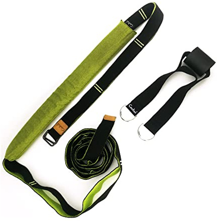 XUMIUZIY Sangle de Yoga Multifonction pour les étirements, Entraîneur d'assistance à la Flexion du Dos pour l'étirement de la Taille, des Jambes et du Dos au Gymnase (GREEN)