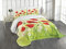 ABAKUHAUS Mohn Tagesdecke Set, Floral Kamille Mohn, Set mit Kissenbezug luftdurchlässig, für Einzelbetten 170 x 220 cm, Orange Lila Blau