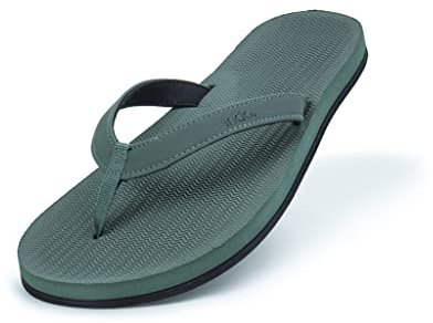 Indosole ESSNTLS Vegane Flip Flops [Wiederverwendte Reifensohle, Naturkautschuk Fußgewölbeunterstützung, ENVRO Riemen, wasserdicht]