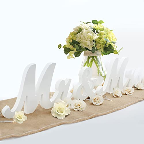 Mr & Mrs Sign Wedding Table Decorations, Vintage Mr & Mrs Letters for Dessert Table Mr and Mrs Stand Sign Wedding Centerpieces Home Decor Couples Gifts (M)