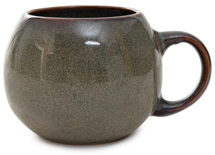 HOMLA Becher Trinkbecher Kaffeebecher Teetasse Tasse Keramiktasse BRELLY Fass groß grau 0,45 l