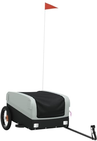 vidaXL Cykelvagn svart och grå 30 kg järn