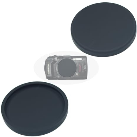 [2 Pieces] Rubber Lens Cover cap for Olympus Tough TG-7 TG-6 TG-5 Red/Black Camera, ULBTER TG7 T6 TG5 Lens Cap Accessory