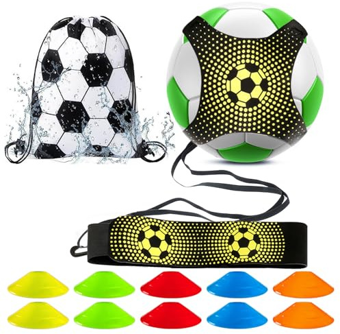 Trainer da Calcio Accessori per Allenamento Calcio Cintura da Allenamento da Calcio Football Kick Trainer con Coni con Cintura Regolabile per Bambini Adult(stile A)i