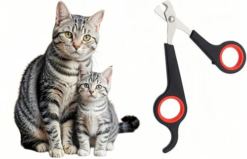 JUNEYE Niubow Professional Cat Nail Clippers Trimmer Scissors for Small Breeds, Puppies, Rabbits, and More, Safe Sharp Stainless Steel Blades, Non-Slip Big Handles, Easy at Home Grooming