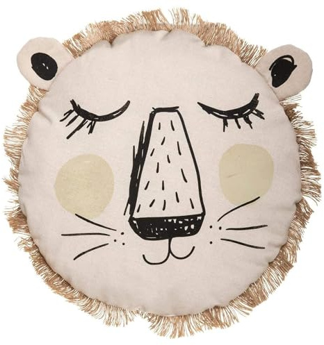 Well Home - Cojín de Flecos con Cara de león