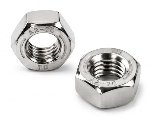 DAUMLINK Dado Esagonale Filettatura Sinistra DIN 934 Acciaio Inox A2 M5LH | 25 Pezzi, Resistente alla Corrosione, Equivalente UNI 5588 / EN ISO 4032, V2A