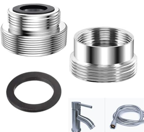 Adattatore per rubinetto,2 pezzi Raccordo filettato,Connettore idraulico,Kit conversione,Accessorio per impianti idraulici,Giunto per tubazioni per Collegamento Tubo da Giardino,Lavello