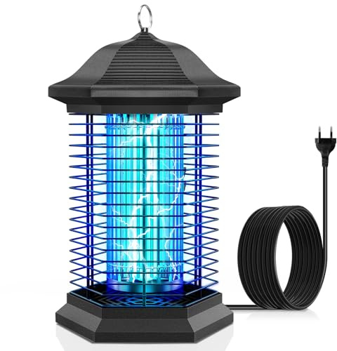 AMUFER Insektenvernichter elektrisch, Mückenfalle mit 18 W Leistung & 4400 V Voltstärke, 100% höhere Effizienz der Mückenbekämpfung, Mückenlampe Fliegenfalle für Garten, Schlafzimmer, Gastronomie