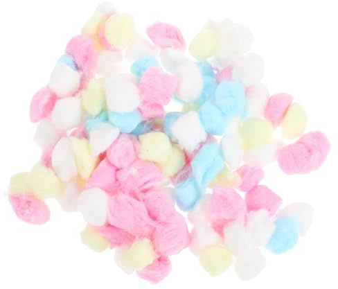 LOEFLIFA 300 Pezzi di Palline di Cotone Colorate per Nido Criceti, Riempitivo Caldo Invernale per Piccoli Animali, Forniture per Lettiera e Habitat di Roditori