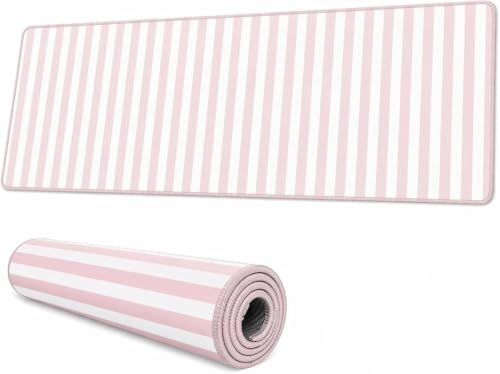 Tapis de souris XXL 800x300 mm, Tapis de bureau gaming rayé imperméable | Grand format, design rayé, imperméable et lavable, base en silicone pour bureau, télétravail et gaming