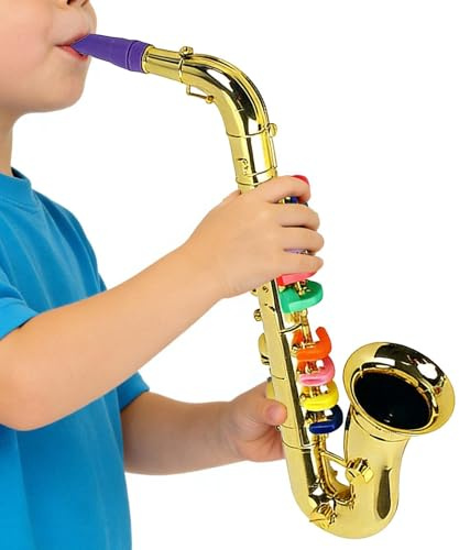 Sassofono Giocattolo – Sax Musicale Per Bambini | Strumento Musicale Per Bambine Bambini | Vacanze Recite Scolastiche Spettacoli Giochi Di Ruolo Talent Show Compleanno Scuola Festa