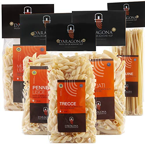 PASTA D'ARAGONA - PASTA DI GRAGNANO IGP - PACCO PAESTUM Formati misti 5 x500 gr Pasta di Semola di Grano Duro Trafilata al Bronzo