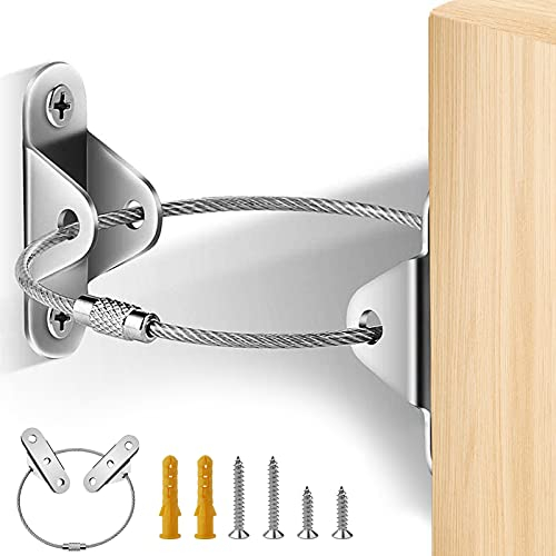 HONZUEN (6 Stück) Anti-Kipp-Möbelanker Kit, Metall-Möbelgurte Babysicherung Sicherheitsgurte Möbel Wand-Gurte Sichert Schwere Fall-Möbel-Vorbeugungsgurte für Kleinkinder und Haustiere