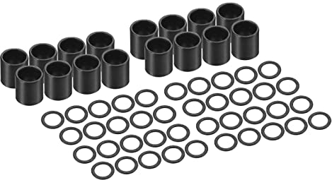 PATIKIL Skateboard 16 Lager Abstandshalter 40 Unterlegscheiben Set Lang Unterlegscheiben Scooter Achse Ersatz Zubehör für Skateboard Lager LKWs Räder Schwarz