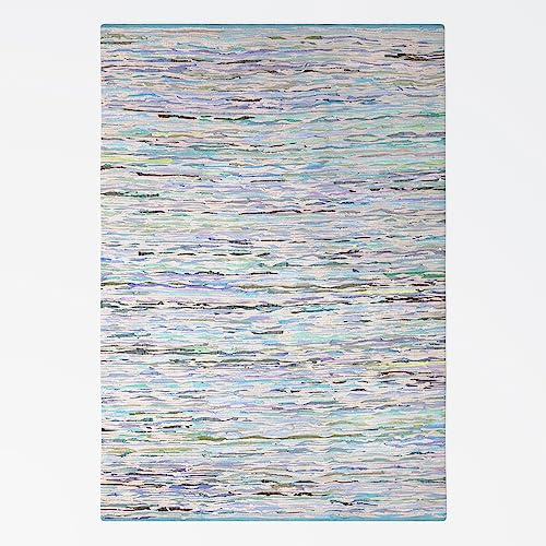 MY-RUG Handgewebter Flickenteppich aus Baumwolle | Fleckerlteppich in Handarbeit gewebt | Boho Teppich | bunter Kinderteppich, weich & strapazierfähig | Baumwollteppich | Blau Grün, eckig 160 x 230 cm